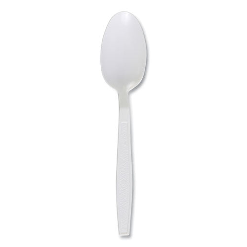 Image of Boardwalk® BWKTEAHWPPWH Heavyweight Polypropylene Cutlery, Spoon, Plastic, White, 1,000/Carton