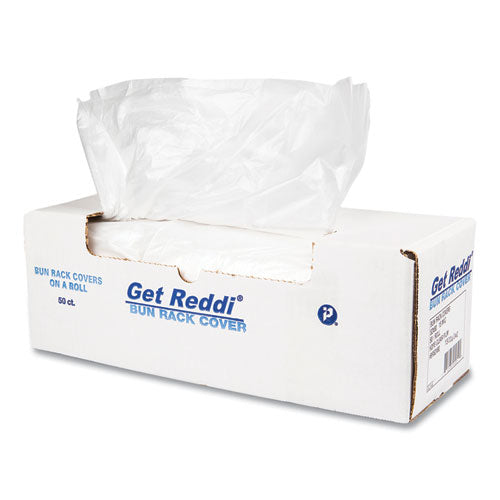 Image of Inteplast Group BR52X80 Bun Rack/Pan Cover Film, 52 x 80, 1-Rack, 15 Micron, Clear, 50/Carton