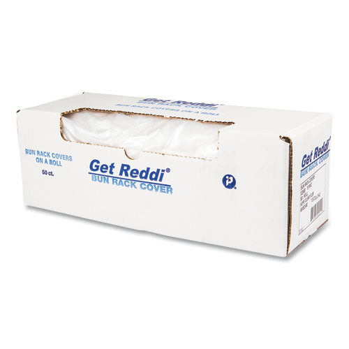 Image of Inteplast Group BR52X80 Bun Rack/Pan Cover Film, 52 x 80, 1-Rack, 15 Micron, Clear, 50/Carton