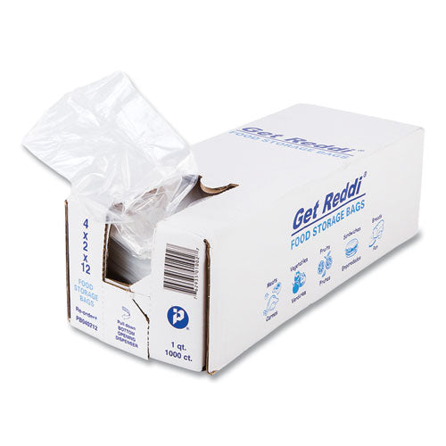 Image of Inteplast Group PB040212 Food Bags, 32 oz, 4" x 2" x 12", Clear, 1,000/Carton