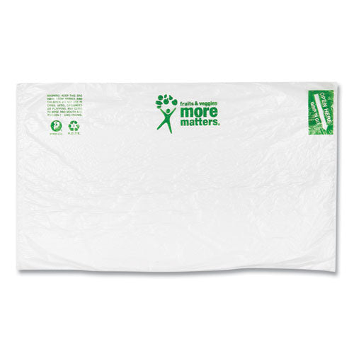 Image of Inteplast Group PHMORE20NS Produce Bags, Fruits and Veggies - More Matters Labeling, 0.35 mil, 12" x 20", Clear, 875 Bags/Roll, 4 Rolls/Carton