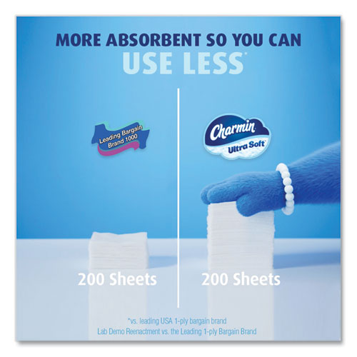 Image of Charmin® 80835936 Ultra Soft Bathroom Tissue, Mega Roll, Septic Safe, 2-Ply, White, 208 Sheets/Roll, 4 Rolls/Pack, 8 Packs/Carton