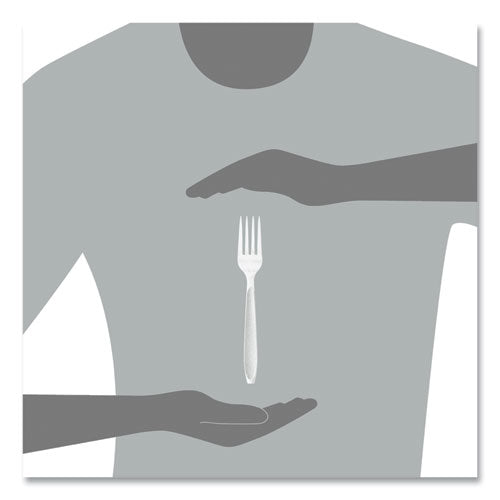 Image of SOLO® HSWFX-0007 Impress Heavyweight Full-Length Polystyrene Cutlery, Fork, Plastic, White, 100/Box, 10 Boxes/Carton