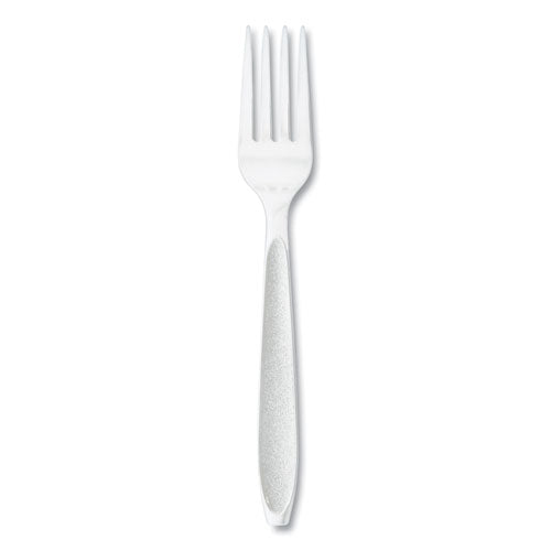 Image of SOLO® HSWFX-0007 Impress Heavyweight Full-Length Polystyrene Cutlery, Fork, Plastic, White, 100/Box, 10 Boxes/Carton