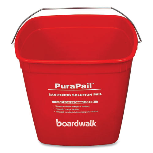 Image of Boardwalk® 5506-6S PuraPail, 6 qt, Polypropylene, Red/White