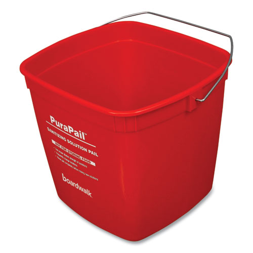 Image of Boardwalk® 5506-6S PuraPail, 6 qt, Polypropylene, Red/White