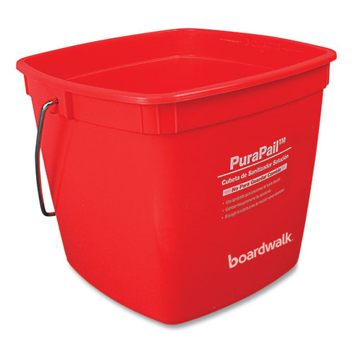 Image of Boardwalk® 5506-6S PuraPail, 6 qt, Polypropylene, Red/White