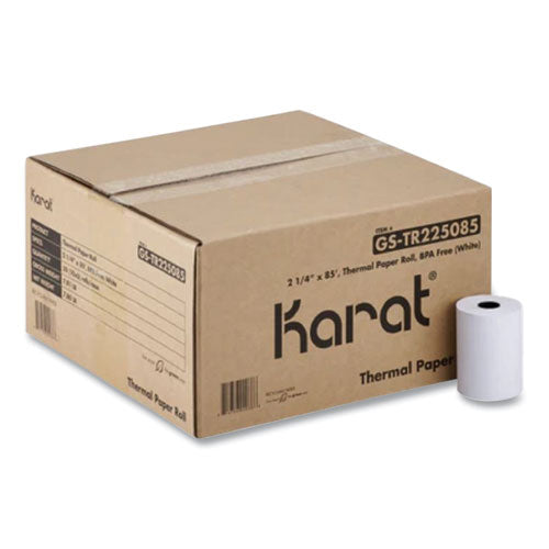 Image of Karat® GS-TR225085 Thermal Paper Rolls, 2.25" x 85 ft, White, 50 Rolls/Carton