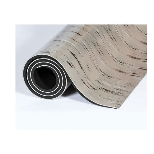 Image of Crown CU 2436GY Cushion-Step Marbleized Rubber Mat, Rectangular, Gray Smooth Surface, 24" x 36"