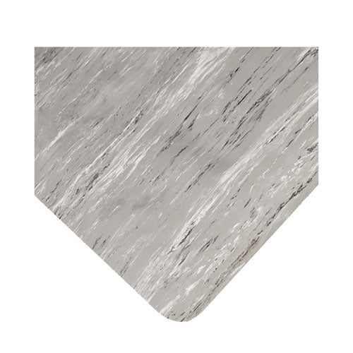 Image of Crown CU 2436GY Cushion-Step Marbleized Rubber Mat, Rectangular, Gray Smooth Surface, 24" x 36"
