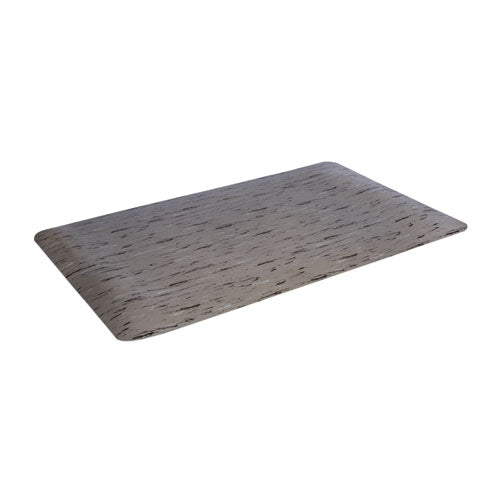 Image of Crown CU 2436GY Cushion-Step Marbleized Rubber Mat, Rectangular, Gray Smooth Surface, 24" x 36"