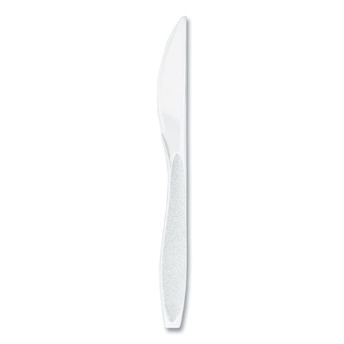 Image of SOLO® HSWKX-0007 Impress Heavyweight Full-Length Polystyrene Cutlery, Knife, Plastic, White, 100/Box