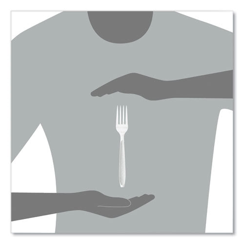 Image of SOLO® HSWFX-0007 Impress Heavyweight Full-Length Polystyrene Cutlery, Fork, Plastic, White, 100/Box
