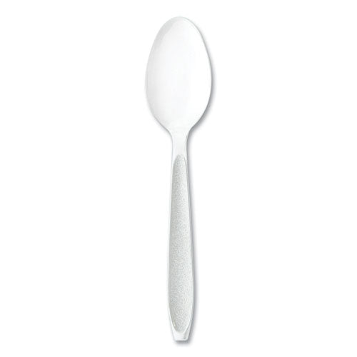 Image of SOLO® HSWTX-0007 Impress Heavyweight Full-Length Polystyrene Cutlery, Spoon, Plastic, White, 100/Box