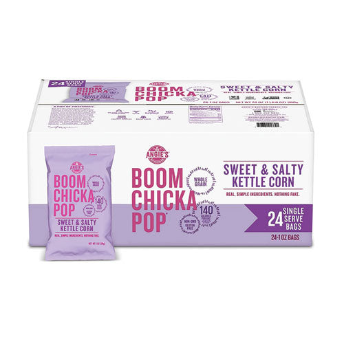 Image of ANGIES® BOOMCHICKAPOP® OFXSN01213 Popcorn, Sweet and Salty, 1 oz Bag, 24/Carton