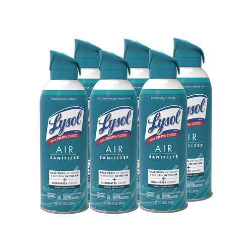Image of LYSOL® Brand 19200-99350 Air Sanitizer Spray, Simple Fresh, 10 oz Aerosol Spray, 6/Carton