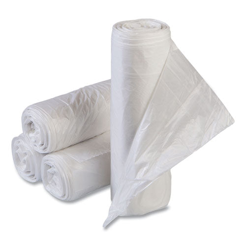 Image of Inteplast Group DTS2838N Draw-Tuff Institutional Draw-Tape Can Liners, Drawstring, 23 gal, 1 mil, 38" x 28.5", Natural, 25 Bags/Roll, 6 Rolls/Carton