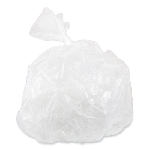 Image of Inteplast Group DTS2838N Draw-Tuff Institutional Draw-Tape Can Liners, Drawstring, 23 gal, 1 mil, 38" x 28.5", Natural, 25 Bags/Roll, 6 Rolls/Carton