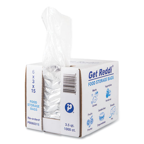 Image of Inteplast Group PB060315 Food Bags, 112 oz., 6" x 3" x 15", Clear, 1,000/Carton