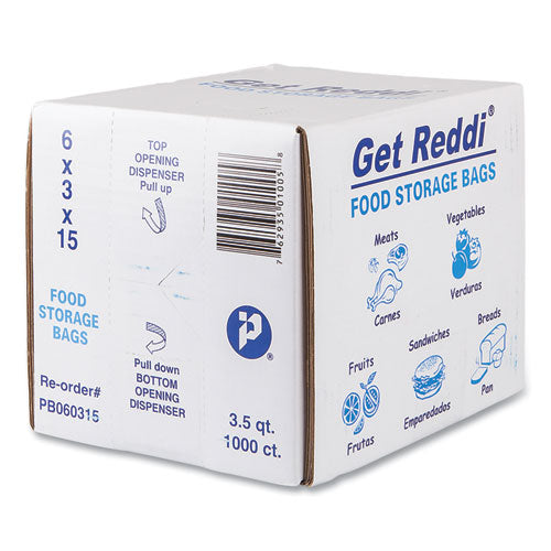 Image of Inteplast Group PB060315 Food Bags, 112 oz., 6" x 3" x 15", Clear, 1,000/Carton