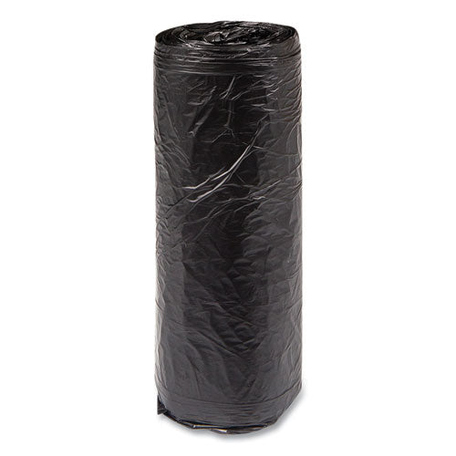 Image of Inteplast Group S243306K High-Density Commercial Can Liners, 16 gal, 6 mic, 24" x 33", Black, Interleaved Roll, 50 Bags/Roll, 20 Rolls/Carton