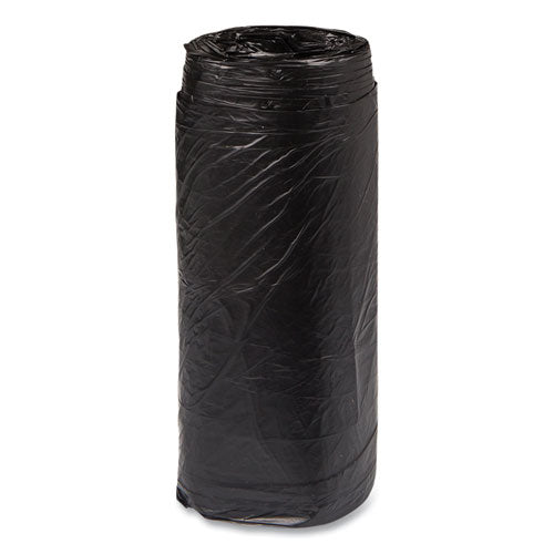 Image of Inteplast Group S243308K High-Density Commercial Can Liners, 16 gal, 8 mic, 24" x 33", Black, Interleaved Roll, 50 Bags/Roll, 20 Rolls/Carton