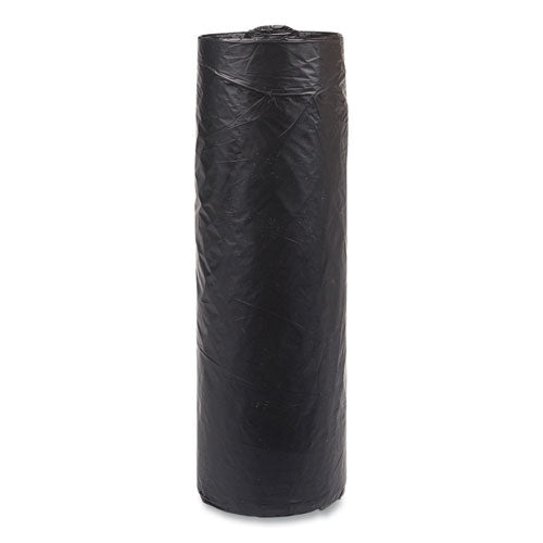 Image of Inteplast Group S334016K High-Density Commercial Can Liners, 33 gal, 16 mic, 33" x 40", Black, Interleaved Roll, 25 Bags/Roll, 10 Rolls/Carton