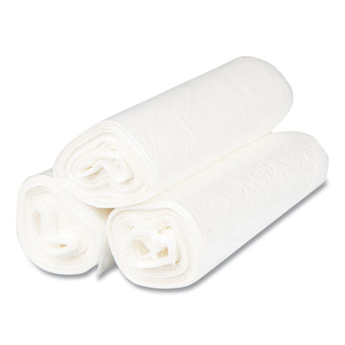 Image of Inteplast Group S334017N High-Density Commercial Can Liners, 33 gal, 17 mic, 33" x 40", Clear, Interleaved Roll, 25 Bags/Roll, 10 Rolls/Carton