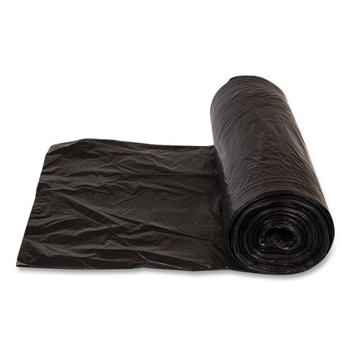 Image of Inteplast Group S334022K High-Density Commercial Can Liners, 33 gal, 22 mic, 33" x 40", Black, Interleaved Roll, 25 Bags/Roll, 10 Rolls/Carton