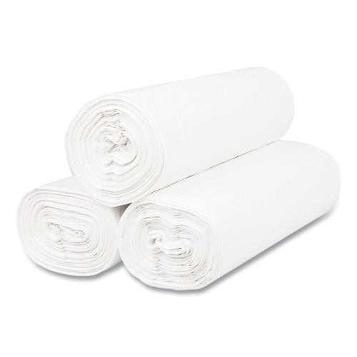 Image of Inteplast Group S366017N High-Density Commercial Can Liners, 55 gal, 17 mic, 36" x 60", Clear, Interleaved Roll, 25 Bags/Roll, 8 Rolls/Carton