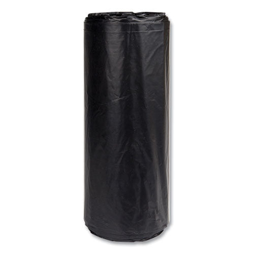 Image of Inteplast Group S386022K High-Density Commercial Can Liners, 60 gal, 22 mic, 38" x 60", Black, Interleaved Roll, 25 Bags/Roll, 6 Rolls/Carton