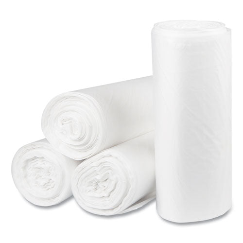 Image of Inteplast Group S386022N High-Density Commercial Can Liners, 60 gal, 22 mic, 38" x 60", Clear, Interleaved Roll, 25 Bags/Roll, 6 Rolls/Carton