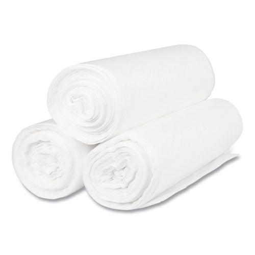 Image of Inteplast Group S386022N High-Density Commercial Can Liners, 60 gal, 22 mic, 38" x 60", Clear, Interleaved Roll, 25 Bags/Roll, 6 Rolls/Carton