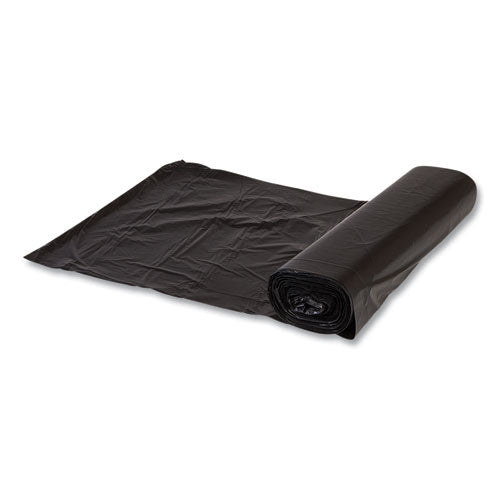Image of Inteplast Group S404812K High-Density Commercial Can Liners, 45 gal, 12 mic, 40" x 48", Black, Interleaved Roll, 25 Bags/Roll, 10 Rolls/Carton