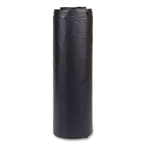Image of Inteplast Group S404822K High-Density Commercial Can Liners, 45 gal, 22 mic, 40" x 48", Black, Interleaved Roll, 25 Bags/Roll, 6 Rolls/Carton