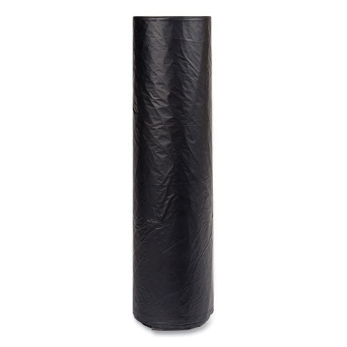Image of Inteplast Group S434816K High-Density Commercial Can Liners, 56 gal, 16 mic, 43" x 48", Black, Interleaved Roll, 25 Bags/Roll, 8 Rolls/Carton