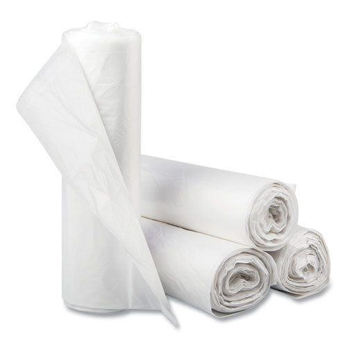 Image of Inteplast Group S434816N High-Density Commercial Can Liners, 56 gal, 16 mic, 43" x 48", Natural, Interleaved Roll, 25 Bags/Roll, 8 Rolls/Carton