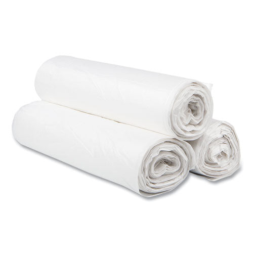 Image of Inteplast Group S434816N High-Density Commercial Can Liners, 56 gal, 16 mic, 43" x 48", Natural, Interleaved Roll, 25 Bags/Roll, 8 Rolls/Carton