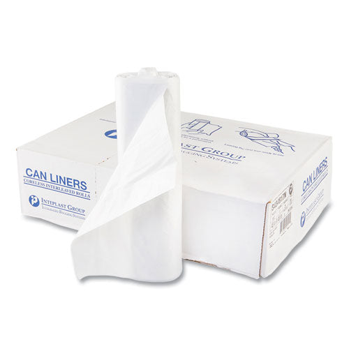 Image of Inteplast Group S434817N High-Density Commercial Can Liners, 56 gal, 17 mic, 43" x 48", Clear, Interleaved Roll, 25 Bags/Roll, 8 Rolls/Carton