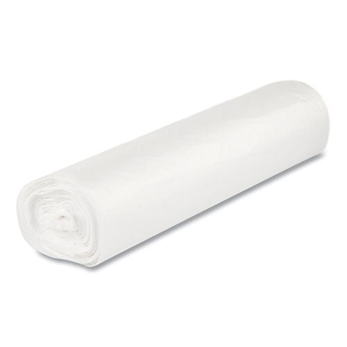 Image of Inteplast Group S434817N High-Density Commercial Can Liners, 56 gal, 17 mic, 43" x 48", Clear, Interleaved Roll, 25 Bags/Roll, 8 Rolls/Carton