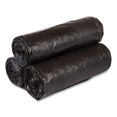 Image of Inteplast Group WSL3036HVK Institutional Low-Density Can Liners, 30 gal, 0.58 mil, 30" x 36", Black, Interleaved Roll, 25 Bags/Roll, 10 Rolls/Carton