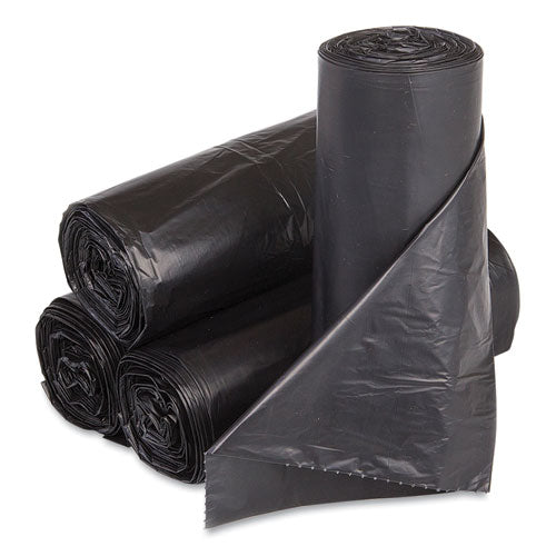Image of Inteplast Group WSL3036XPK Low-Density Commercial Can Liners, 30 gal, 0.9 mil, 30" x 36", Black, Interleaved Roll, 25 Bags/Roll, 8 Rolls/Carton