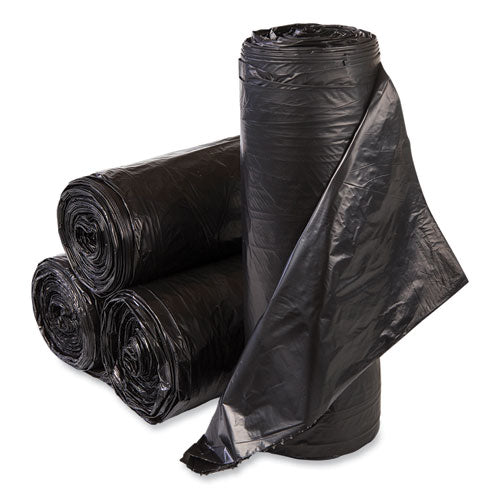 Image of Inteplast Group VALH3860K22 High-Density Commercial Can Liner Value Pack, 60 gal, 19 mic, 38" x 58", Black, Interleaved Roll, 25 Bags/Roll, 6 Rolls/CT