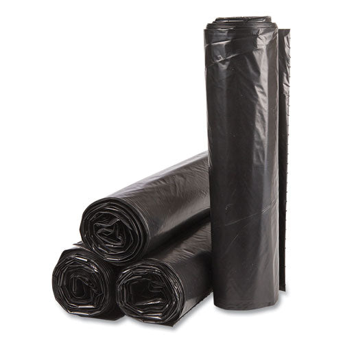 Image of Inteplast Group VALH4048K22 High-Density Commercial Can Liner Value Pack, 45 gal, 19 mic, 40" x 46", Black, Interleaved Roll, 25 Bags/Roll, 6 Rolls/CT