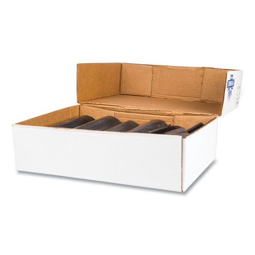 Image of Inteplast Group VALH4048K22 High-Density Commercial Can Liner Value Pack, 45 gal, 19 mic, 40" x 46", Black, Interleaved Roll, 25 Bags/Roll, 6 Rolls/CT