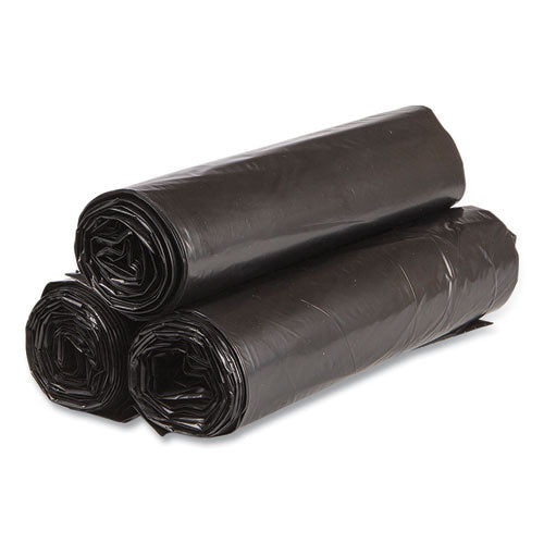 Image of Inteplast Group VALH4048K22 High-Density Commercial Can Liner Value Pack, 45 gal, 19 mic, 40" x 46", Black, Interleaved Roll, 25 Bags/Roll, 6 Rolls/CT