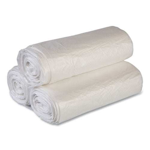 Image of Inteplast Group VALH4348N16 High-Density Commercial Can Liner Value Pack, 60 gal, 14 mic, 43" x 46", Clear, Interleaved Roll, 25 Bags/Roll, 8 Rolls/CT