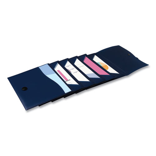 Image of Avery® 73545 Slide and View Expanding File, 6 Sections, Hook/Loop Closure, Letter Size, Navy Blue