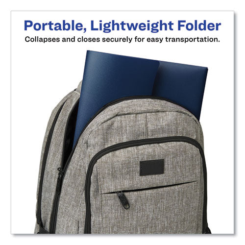 Image of Avery® 73545 Slide and View Expanding File, 6 Sections, Hook/Loop Closure, Letter Size, Navy Blue