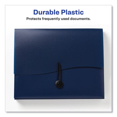 Image of Avery® 73545 Slide and View Expanding File, 6 Sections, Hook/Loop Closure, Letter Size, Navy Blue